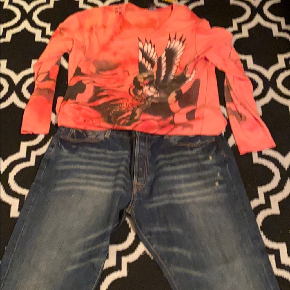 Ed Hardy Jean and Shirt Combo